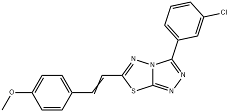 4-{2-[3-(3-chlorophenyl)[1,2,4]triazolo[3,4-b][1,3,4]thiadiazol-6-yl]vinyl}phenyl methyl ether 结构式