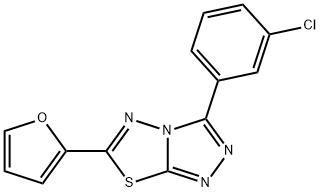 3-(3-chlorophenyl)-6-(2-furyl)[1,2,4]triazolo[3,4-b][1,3,4]thiadiazole 结构式