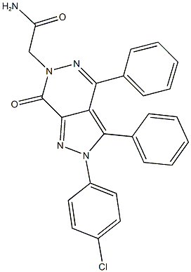 2-[2-(4-chlorophenyl)-7-oxo-3,4-diphenyl-2,7-dihydro-6H-pyrazolo[3,4-d]pyridazin-6-yl]acetamide 结构式