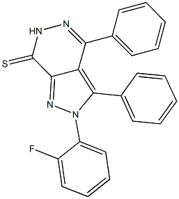 2-(2-fluorophenyl)-3,4-diphenyl-2,6-dihydro-7H-pyrazolo[3,4-d]pyridazine-7-thione 结构式