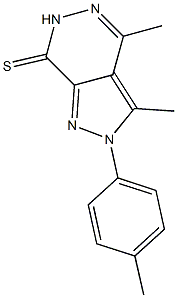 3,4-dimethyl-2-(4-methylphenyl)-2,6-dihydro-7H-pyrazolo[3,4-d]pyridazine-7-thione 结构式