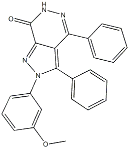 2-(3-methoxyphenyl)-3,4-diphenyl-2,6-dihydro-7H-pyrazolo[3,4-d]pyridazin-7-one 结构式