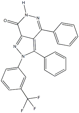 3,4-diphenyl-2-[3-(trifluoromethyl)phenyl]-2,6-dihydro-7H-pyrazolo[3,4-d]pyridazin-7-one 结构式