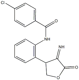 4-chloro-N-[2-(4-imino-5-oxotetrahydro-3-furanyl)phenyl]benzamide 结构式