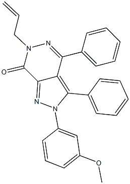 6-allyl-2-(3-methoxyphenyl)-3,4-diphenyl-2,6-dihydro-7H-pyrazolo[3,4-d]pyridazin-7-one 结构式