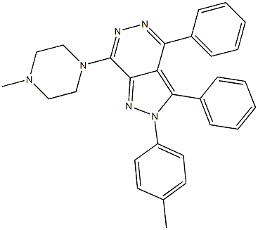 2-(4-methylphenyl)-7-(4-methyl-1-piperazinyl)-3,4-diphenyl-2H-pyrazolo[3,4-d]pyridazine 结构式