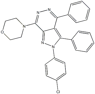 2-(4-chlorophenyl)-7-(4-morpholinyl)-3,4-diphenyl-2H-pyrazolo[3,4-d]pyridazine 结构式