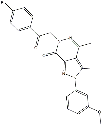 6-[2-(4-bromophenyl)-2-oxoethyl]-2-(3-methoxyphenyl)-3,4-dimethyl-2,6-dihydro-7H-pyrazolo[3,4-d]pyridazin-7-one 结构式