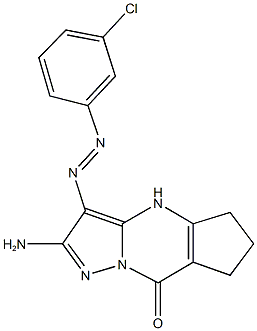 2-amino-3-[(3-chlorophenyl)diazenyl]-4,5,6,7-tetrahydro-8H-cyclopenta[d]pyrazolo[1,5-a]pyrimidin-8-one 结构式