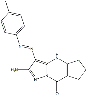 2-amino-3-[(4-methylphenyl)diazenyl]-4,5,6,7-tetrahydro-8H-cyclopenta[d]pyrazolo[1,5-a]pyrimidin-8-one 结构式