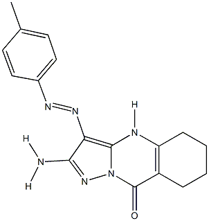 2-amino-3-[(4-methylphenyl)diazenyl]-5,6,7,8-tetrahydropyrazolo[5,1-b]quinazolin-9(4H)-one 结构式