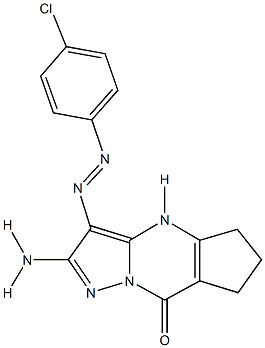 2-amino-3-[(4-chlorophenyl)diazenyl]-4,5,6,7-tetrahydro-8H-cyclopenta[d]pyrazolo[1,5-a]pyrimidin-8-one 结构式