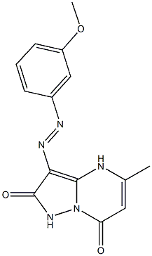 3-[(3-methoxyphenyl)diazenyl]-5-methylpyrazolo[1,5-a]pyrimidine-2,7(1H,4H)-dione 结构式