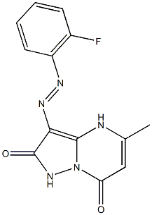 3-[(2-fluorophenyl)diazenyl]-5-methylpyrazolo[1,5-a]pyrimidine-2,7(1H,4H)-dione 结构式