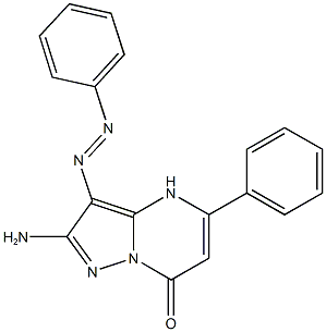 2-amino-5-phenyl-3-(phenyldiazenyl)pyrazolo[1,5-a]pyrimidin-7(4H)-one 结构式