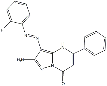 2-amino-3-[(2-fluorophenyl)diazenyl]-5-phenylpyrazolo[1,5-a]pyrimidin-7(4H)-one 结构式