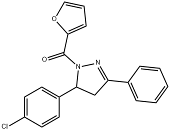 5-(4-chlorophenyl)-1-(2-furoyl)-3-phenyl-4,5-dihydro-1H-pyrazole 结构式