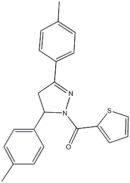 3,5-bis(4-methylphenyl)-1-(2-thienylcarbonyl)-4,5-dihydro-1H-pyrazole 结构式