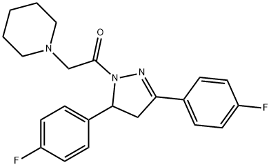 1-{2-[3,5-bis(4-fluorophenyl)-4,5-dihydro-1H-pyrazol-1-yl]-2-oxoethyl}piperidine 结构式