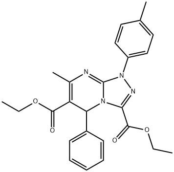 diethyl 7-methyl-1-(4-methylphenyl)-5-phenyl-1,5-dihydro[1,2,4]triazolo[4,3-a]pyrimidine-3,6-dicarboxylate 结构式