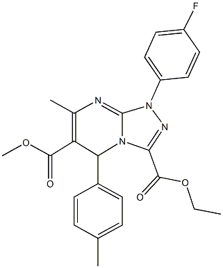 3-ethyl 6-methyl 1-(4-fluorophenyl)-7-methyl-5-(4-methylphenyl)-1,5-dihydro[1,2,4]triazolo[4,3-a]pyrimidine-3,6-dicarboxylate 结构式