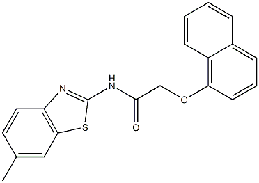 N-(6-methyl-1,3-benzothiazol-2-yl)-2-(1-naphthyloxy)acetamide 结构式