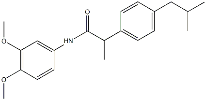 N-(3,4-dimethoxyphenyl)-2-(4-isobutylphenyl)propanamide 结构式