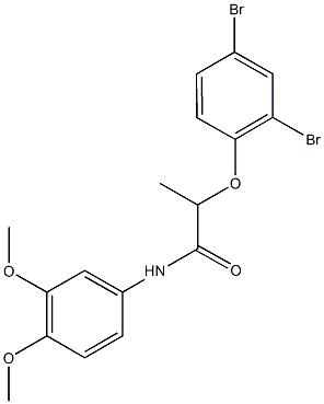 2-(2,4-dibromophenoxy)-N-(3,4-dimethoxyphenyl)propanamide 结构式