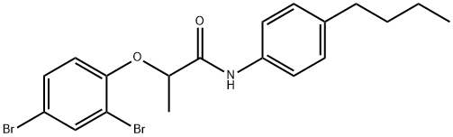 N-(4-butylphenyl)-2-(2,4-dibromophenoxy)propanamide 结构式