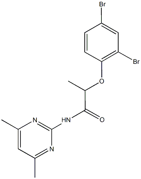 2-(2,4-dibromophenoxy)-N-(4,6-dimethyl-2-pyrimidinyl)propanamide 结构式