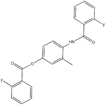 4-[(2-fluorobenzoyl)amino]-3-methylphenyl 2-fluorobenzoate 结构式