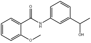 N-[3-(1-hydroxyethyl)phenyl]-2-methoxybenzamide 结构式