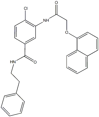 4-chloro-3-{[(1-naphthyloxy)acetyl]amino}-N-(2-phenylethyl)benzamide 结构式
