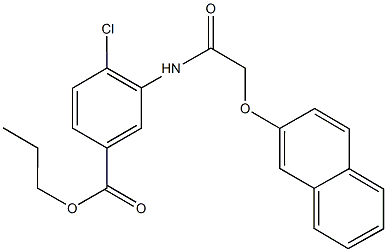 propyl 4-chloro-3-{[(2-naphthyloxy)acetyl]amino}benzoate 结构式