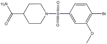 1-[(4-bromo-3-methoxyphenyl)sulfonyl]-4-piperidinecarboxamide 结构式