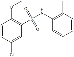 5-chloro-2-methoxy-N-(2-methylphenyl)benzenesulfonamide 结构式