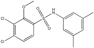 3,4-dichloro-N-(3,5-dimethylphenyl)-2-methoxybenzenesulfonamide 结构式