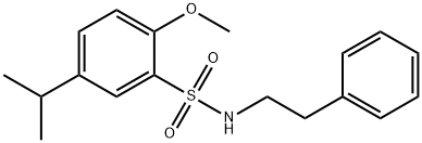 5-isopropyl-2-methoxy-N-(2-phenylethyl)benzenesulfonamide 结构式