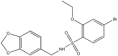 N-(1,3-benzodioxol-5-ylmethyl)-4-bromo-2-ethoxybenzenesulfonamide 结构式
