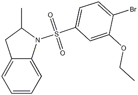 2-bromo-5-[(2-methyl-2,3-dihydro-1H-indol-1-yl)sulfonyl]phenyl ethyl ether 结构式