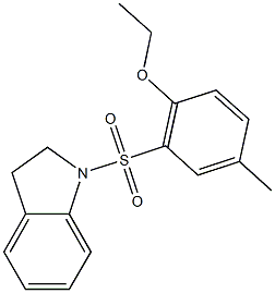 2-(2,3-dihydro-1H-indol-1-ylsulfonyl)-4-methylphenyl ethyl ether 结构式