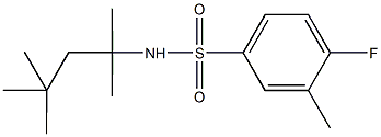 4-fluoro-3-methyl-N-(1,1,3,3-tetramethylbutyl)benzenesulfonamide 结构式
