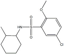 5-chloro-2-methoxy-N-(2-methylcyclohexyl)benzenesulfonamide 结构式