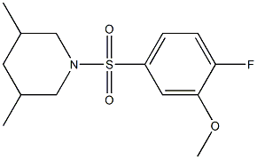 1-[(4-fluoro-3-methoxyphenyl)sulfonyl]-3,5-dimethylpiperidine 结构式