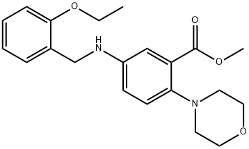 methyl 5-[(2-ethoxybenzyl)amino]-2-(4-morpholinyl)benzoate 结构式