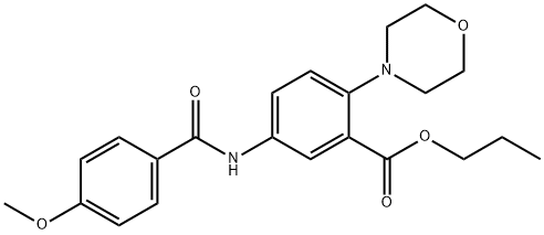 propyl 5-[(4-methoxybenzoyl)amino]-2-(4-morpholinyl)benzoate 结构式