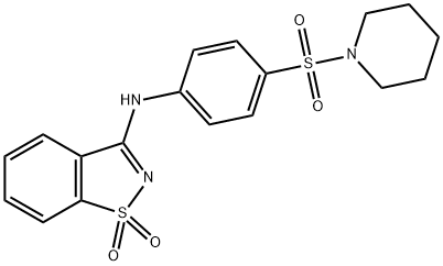 N-(1,1-dioxido-1,2-benzisothiazol-3-yl)-N-[4-(1-piperidinylsulfonyl)phenyl]amine 结构式