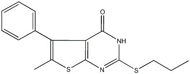 6-methyl-5-phenyl-2-(propylsulfanyl)thieno[2,3-d]pyrimidin-4(3H)-one 结构式