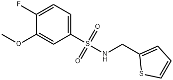 4-fluoro-3-methoxy-N-(2-thienylmethyl)benzenesulfonamide 结构式