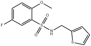 5-fluoro-2-methoxy-N-(2-thienylmethyl)benzenesulfonamide 结构式